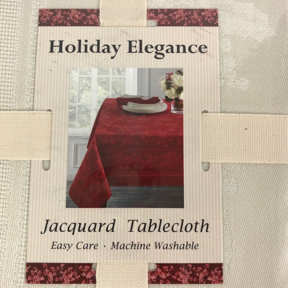 Holiday Tablecloth Ivory rectangular 60" x 120”